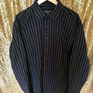 Black with Red and White Pinstripe Oxford